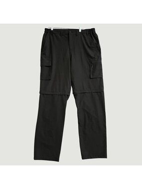 Gash Hao Men's 36x34 Black Convertible Cargo Pants Nylon Lightweight  A2531